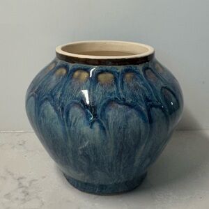 Elegant Art Pottery Blue Ceramic Vase